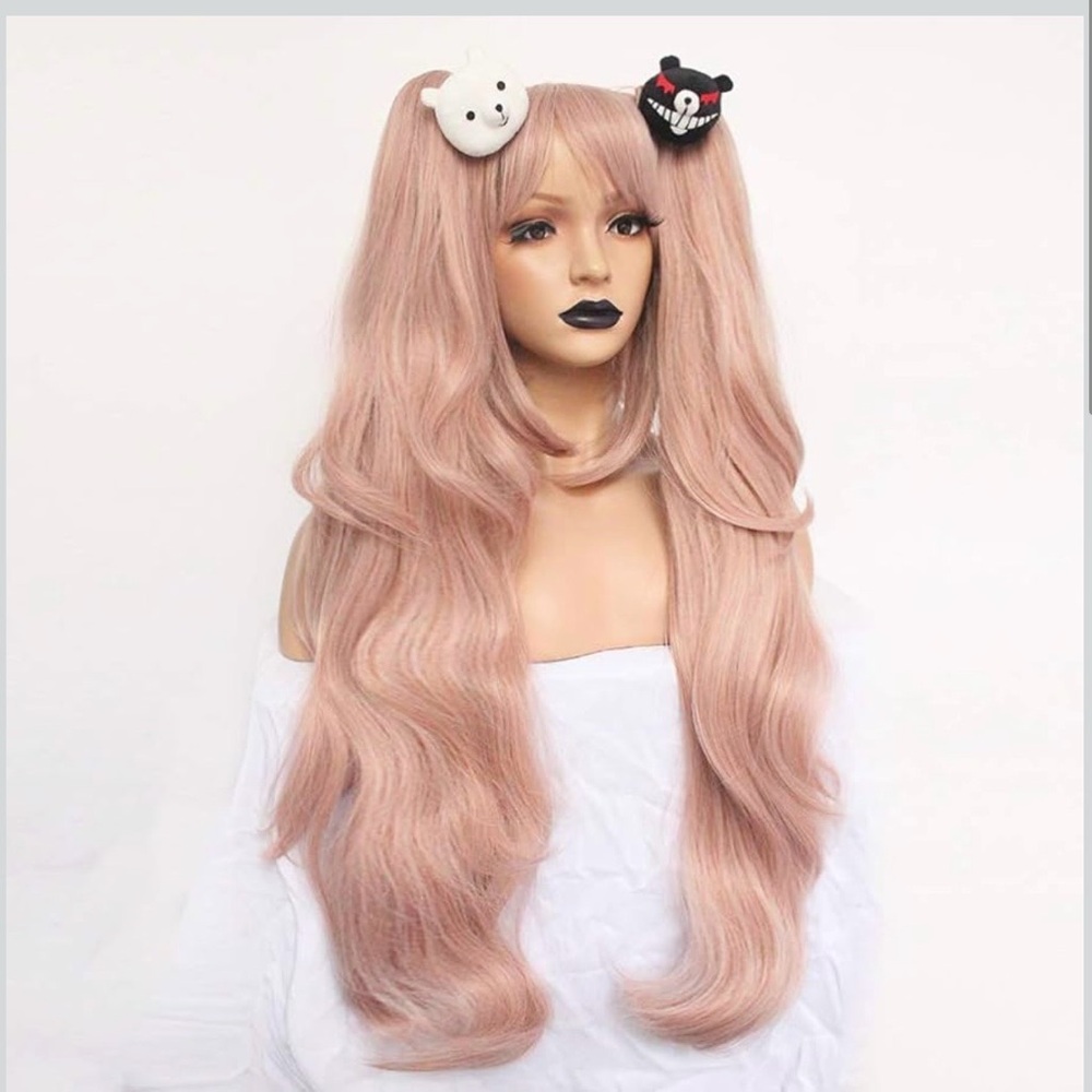 Long Rose Pink Wavy Women’s Fashion Wig with Soft Layers
